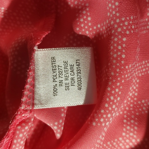 Candie's Pink/White Long Sleeve Blouse. Roll Tab Sleeves. Size L. - Picture 7 of 7